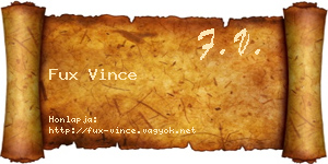 Fux Vince névjegykártya